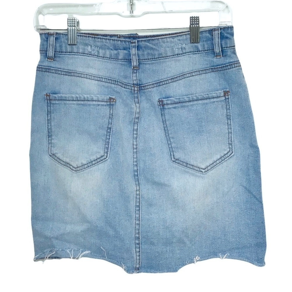 Highway Jeans Blue Raw Hem Denim Mini Skirt Size 5 / 6 - Picture 3 of 11